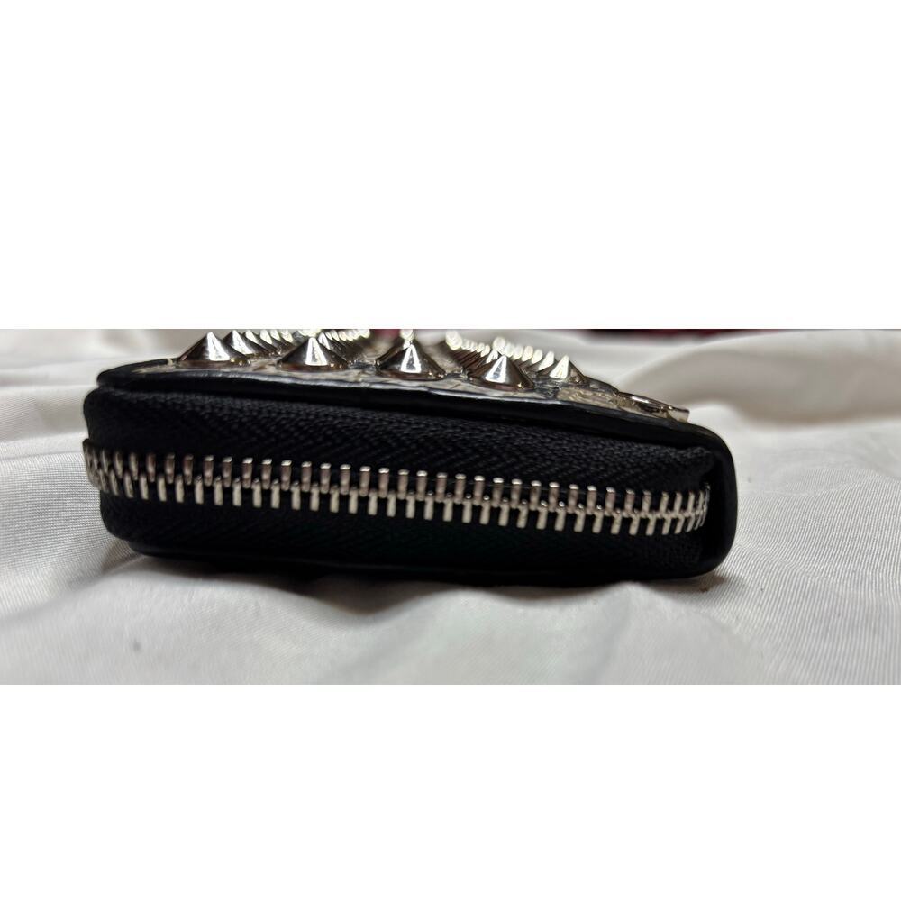 Be&D Studded Python Embossed Zip Around Wristlet Wallet - Picture 3 of 9